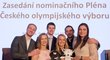 Čeští olympijští sportovci při nominačním večeru na Hry v Koreji