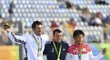 Stříbrný Slovák Matej Beňuš, olympijský vítěz Denis Gargaud Chanut z Francie a Japonec Takuya Haneda
