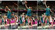 Australská basketbalistka Liz Cambageová smečuje v zápase s Ruskem