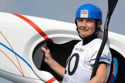 Štěpánka Hilgertová při tréninku na olympijském kanále