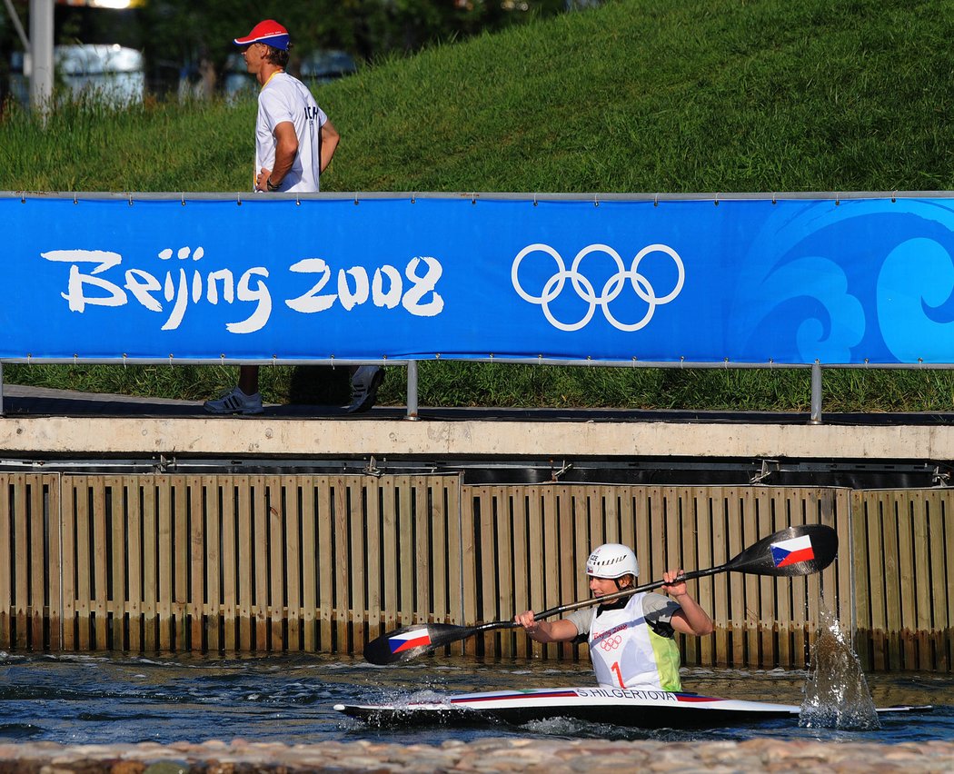 V té době čtyřicetiletá Hilgertová na startu pekingského závodu