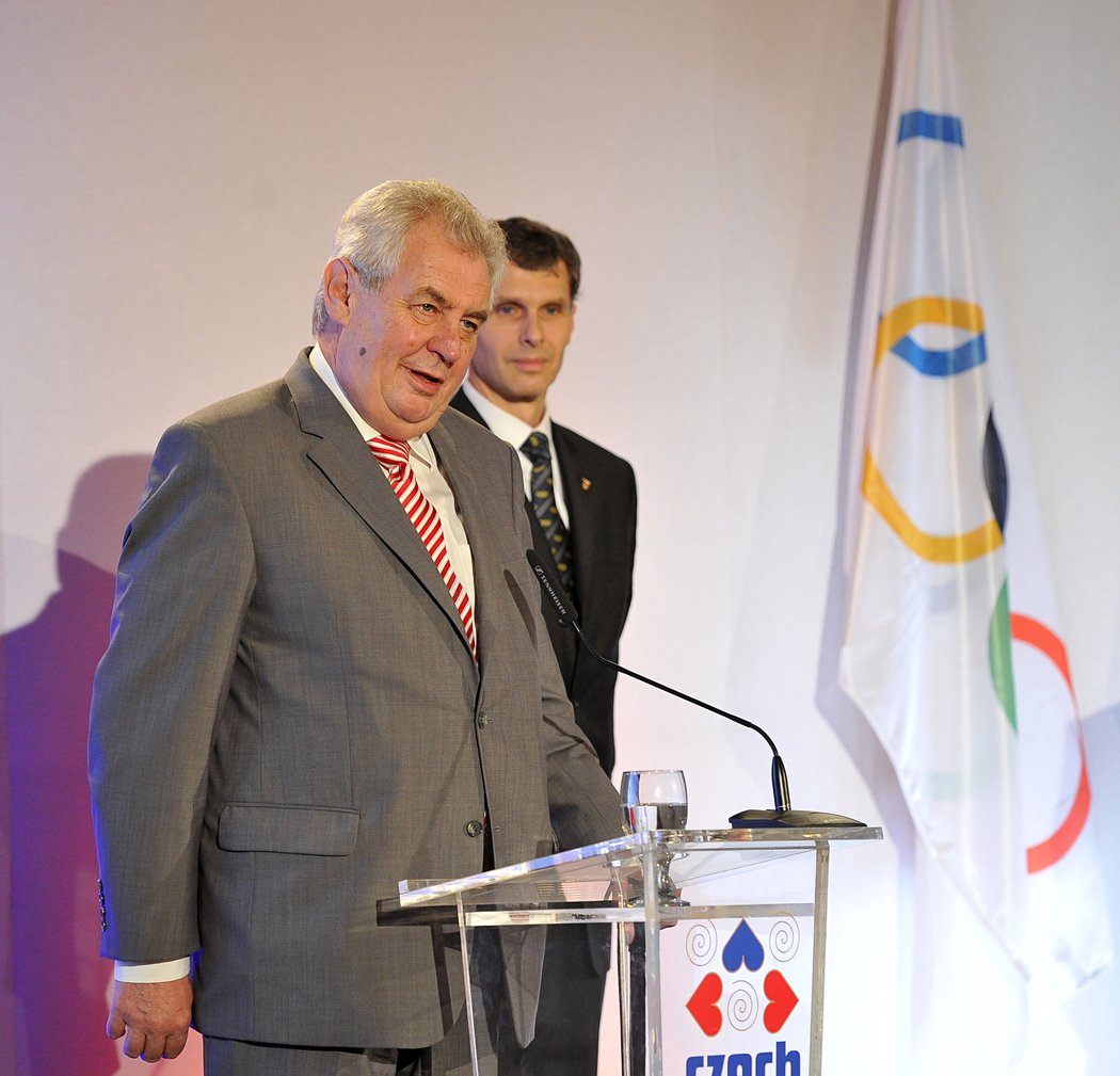 Prezident České republiky Miloš Zeman na oznámení nominace českých sportovců pro ZOH v Soči