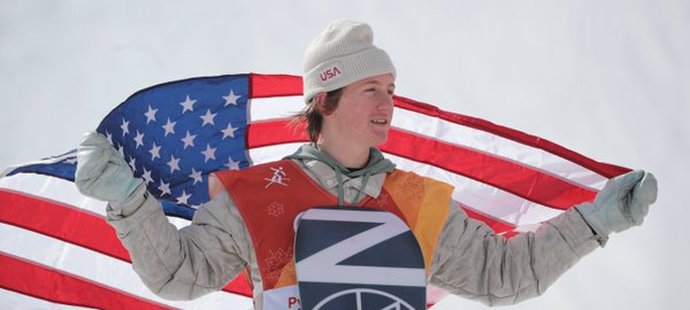 Red Gerard s americkou vlajkou na olympiádě