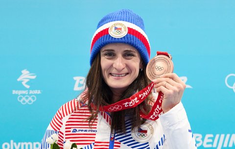 Česká rychlobruslařka Martina Sáblíková vybojovala na olympiádě v Pekingu bronzovou medaili