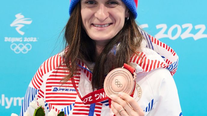 Česká rychlobruslařka Martina Sáblíková vybojovala na olympiádě v Pekingu bronzovou medaili