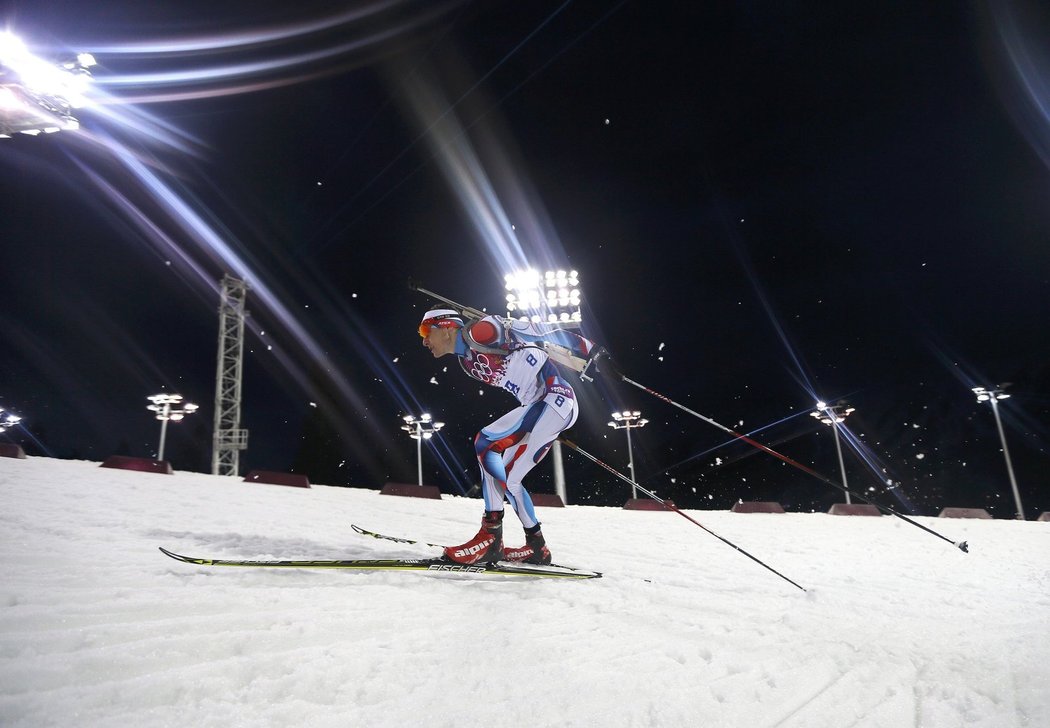 Ondřej Moravec na trati stíhačky, ve které vybojoval fantastické stříbro