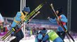 Ukrajinské biatlonistky slaví historické zlato ze štafety na olympiádě v Soči