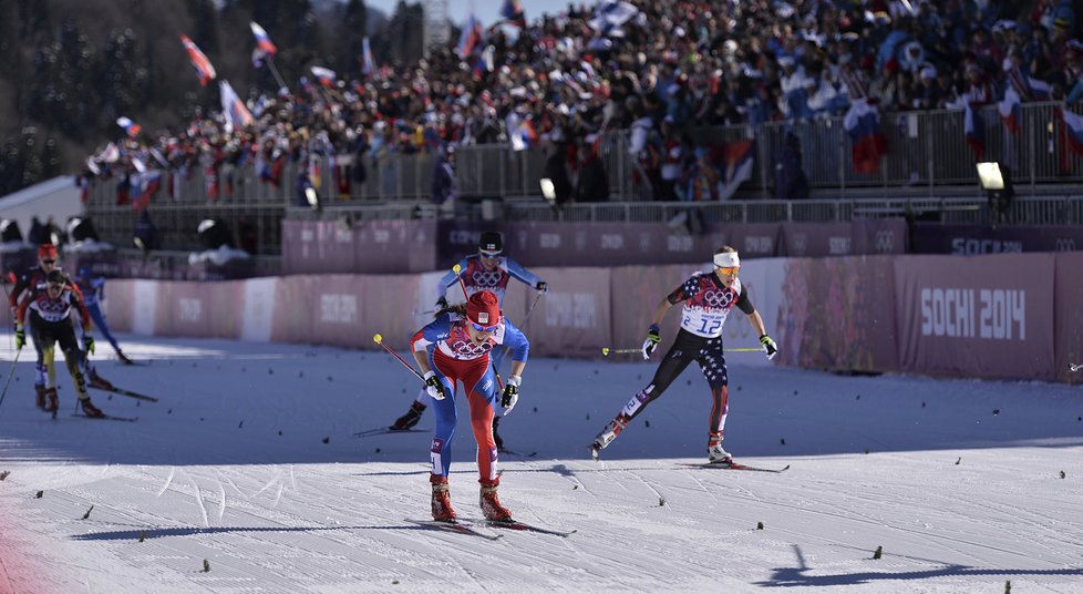 Eva Vrabcová-Nývltová finišuje ve skiatlonu