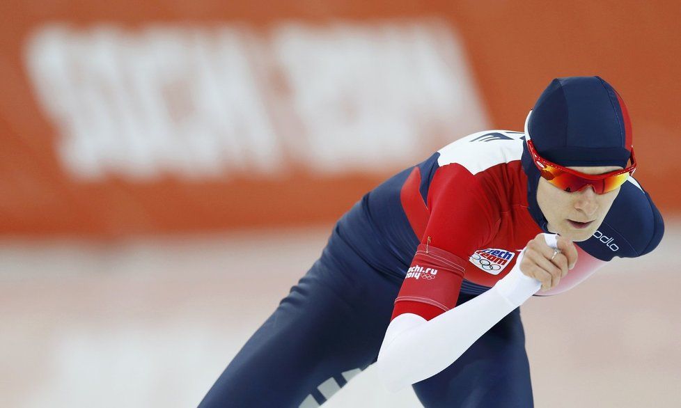 Martina Sáblíková na trati olympijského závodu na 5000 metrů