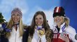 Nejlepší ženy olympijského snowboardkrosu se chlubí svými medailemi, Eva Samková uprostřed