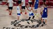 Čeští basketbalisté na prvním olympijském tréninku v obří hale v Tokiu