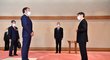 Francouzský prezident Emmanuel Macron na audienci u japonského císaře Naruhita před zahájením olympijských her v Tokiu