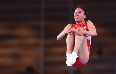 Olympijská vítězka ve skocích na trampolíně Ču Süe-jing z Číny