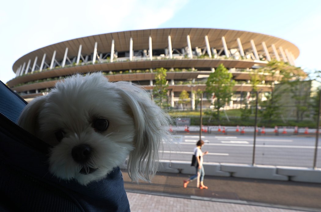 Olympijský stadion v Tokiu. Původně měl vypadat úplně jinak