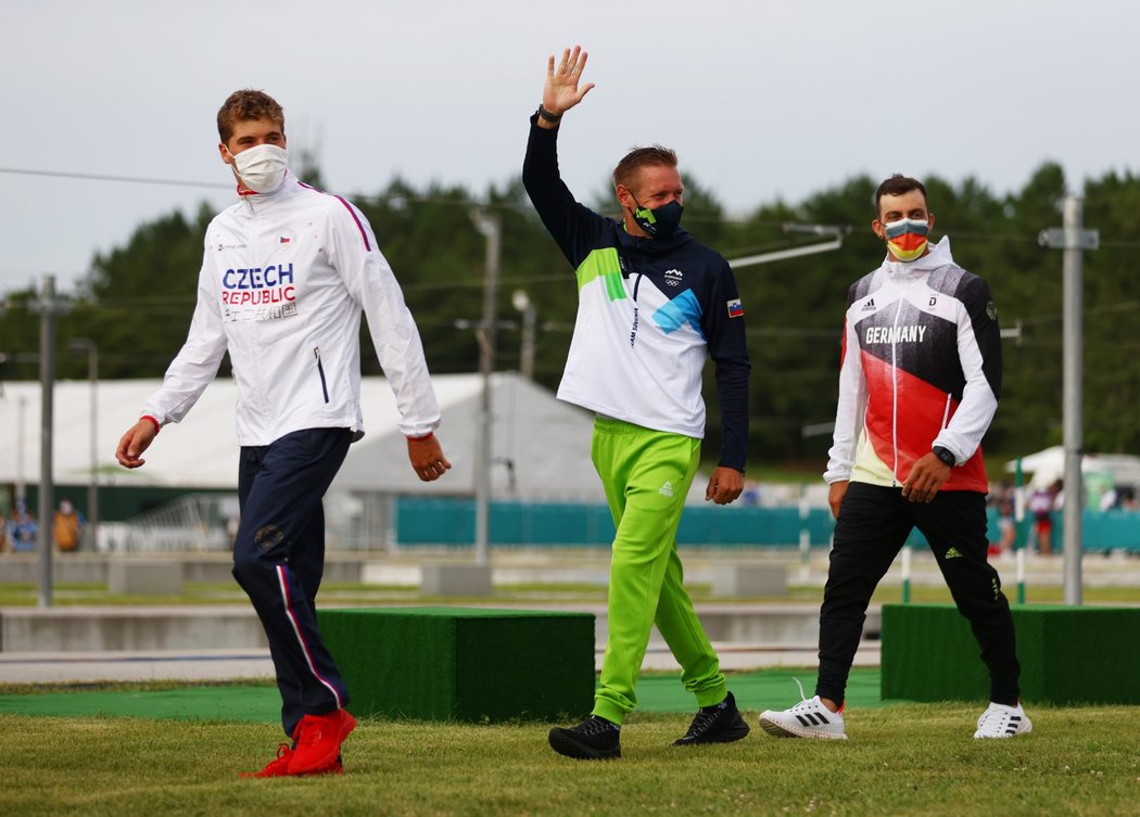 Stříbrný Lukáš Rohan, zlatý Slovinec Benjamin Savšek a třetí Sideris Tasiadis