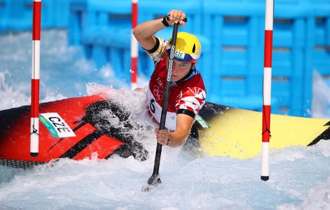 Kanoistka Tereza Fišerová v tréninku na olympijském kanále 