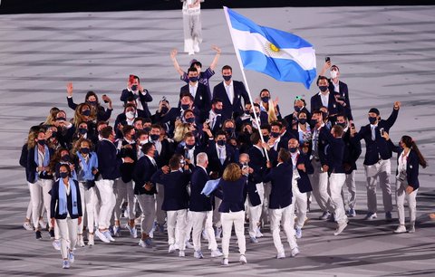 Argentinští sportovci si olympijský nástup pořádně užili