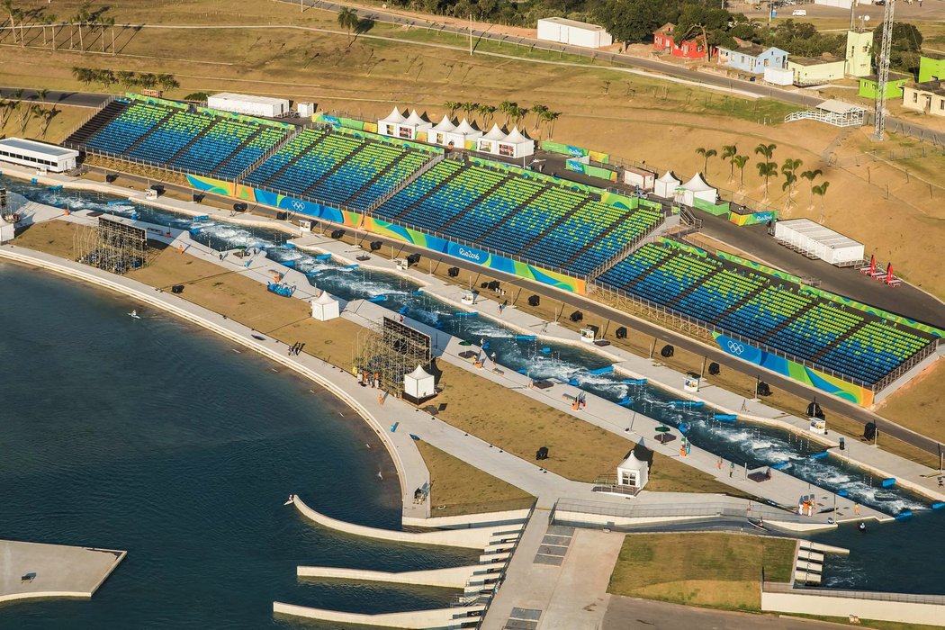 Pohled na olympijský kanál, kde se budou konat závody