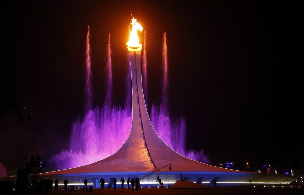 Olympijský oheň v plné kráse