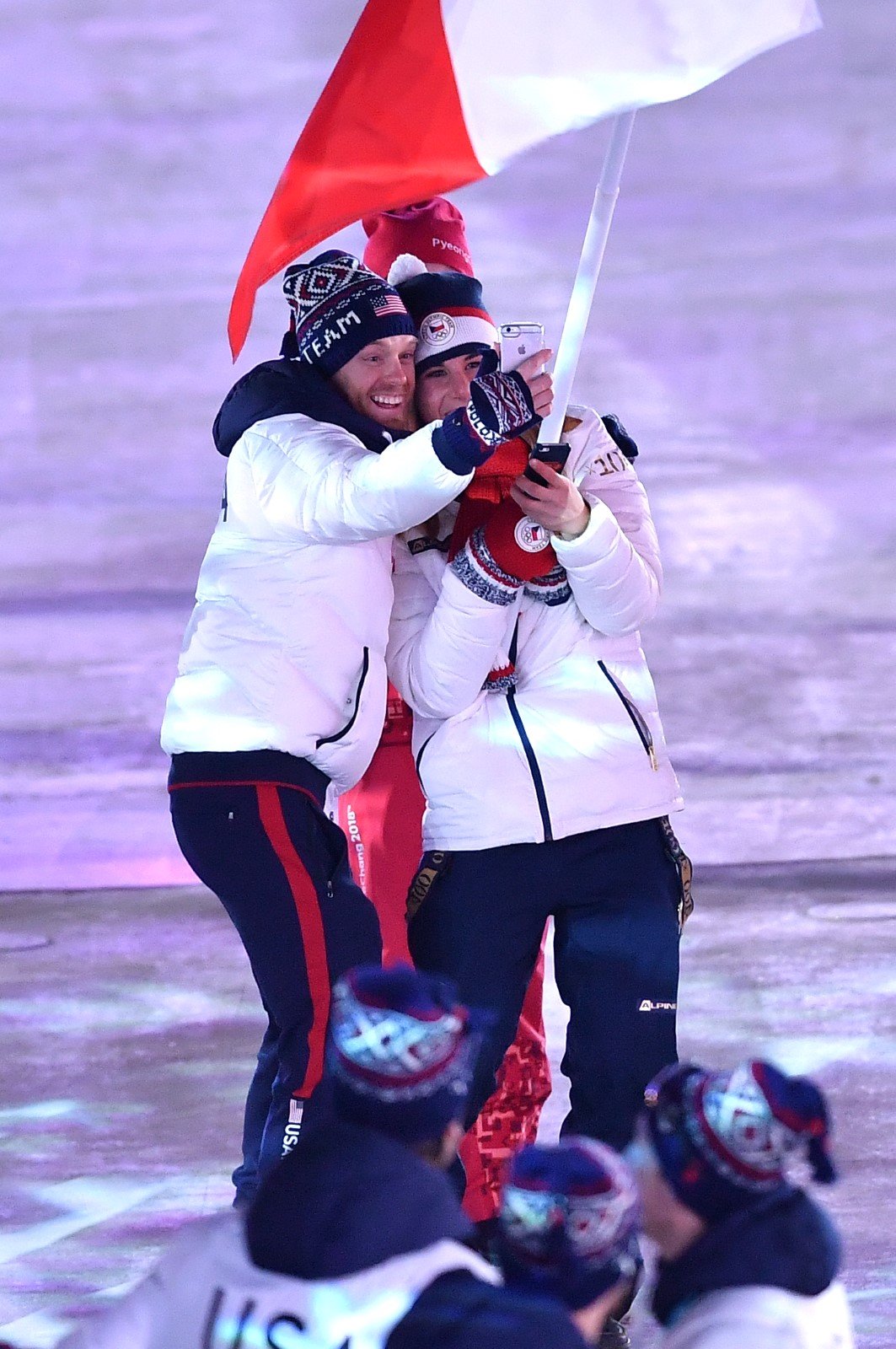 Další ze série selfie Ester Ledecké na slavnostním zakončení olympiády