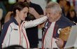 Martina Sáblíková s koučem Petrem Novákem před odletem na olympiádu Martina Sáblíková s koučem Petrem Novákem před odletem na olympiádu