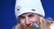 Ester Ledecká se chlubí svou druhou zlatou medailí z olympiády v Pchjongčchangu