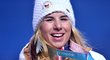 Rozesmátá Ester Ledecká se zlatou medailí ze snowboardingu