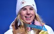 Rozesmátá Ester Ledecká se zlatou medailí ze snowboardingu