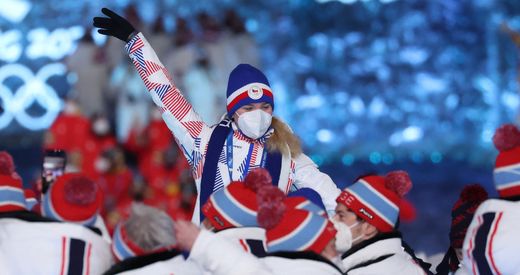 Jedna z českých sportovkyň na závěrečném ceremoniálu čínské olympiády Jedna z českých sportovkyň na závěrečném ceremoniálu čínské olympiády