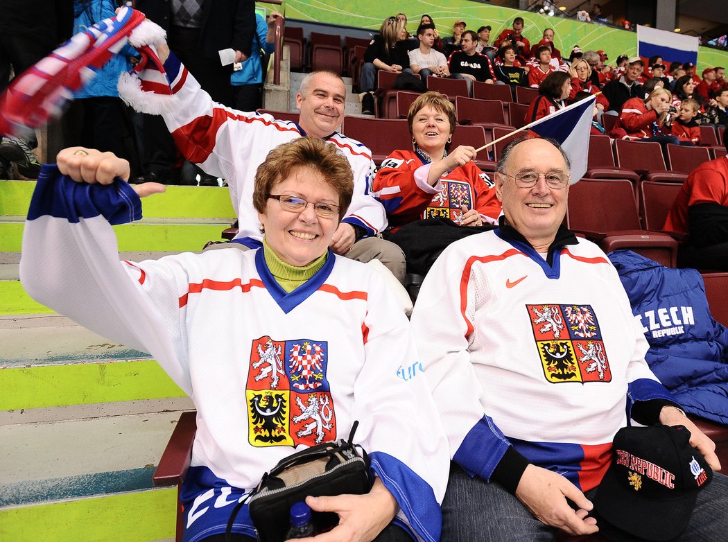 Rodiče Martina Havláta před utkáním s Ruskem.