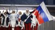 Nástup ruských sportovců při slavnostním zahájení olympiády v Soči