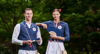 Česká olympijská kolekce v modrém. Unikátní výroba, vějíř se bude hodit