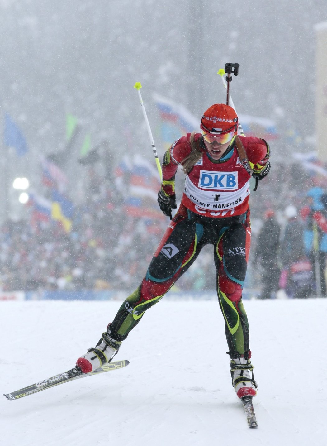 Česká biatlonistka Gabriela Soukalová si jede pro další vítězství ve Světovém poháru
