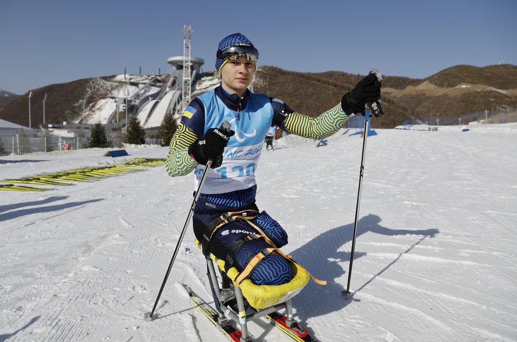 Jeden z ukrajinských sportovců před startem paralympiády