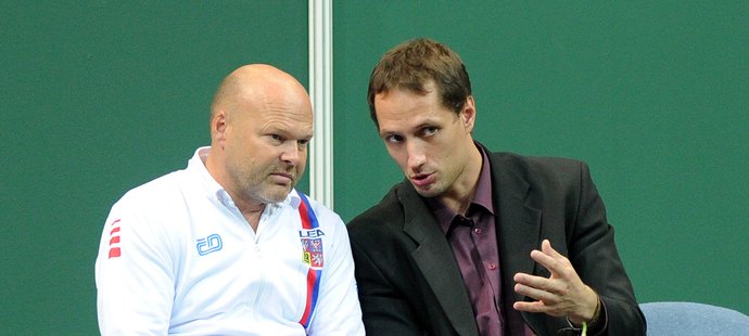 Pavel Kolář s Vítězslavem Veselým na Davis Cupu