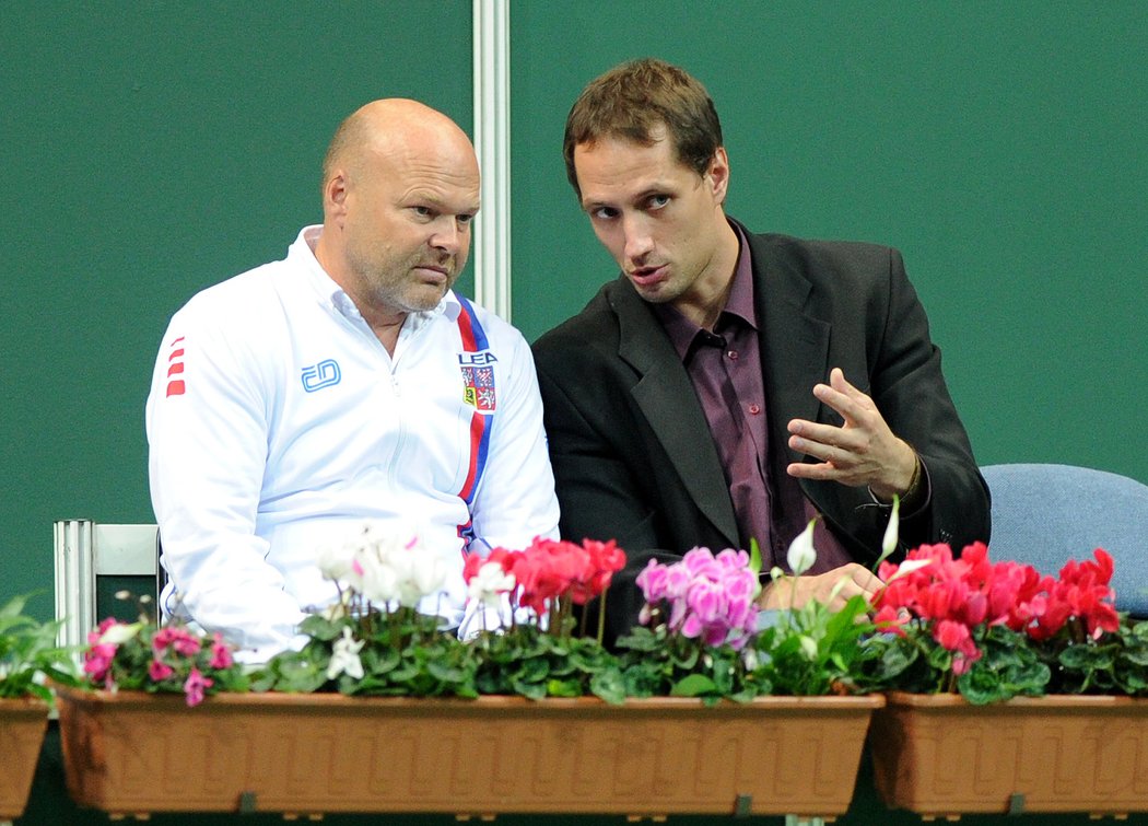 Pavel Kolář s Vítězslavem Veselým na Davis Cupu