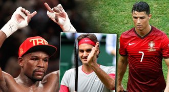Kdo ze sportovců bral nejvíc: Federer si počkal, Ronaldo ustoupil Messimu