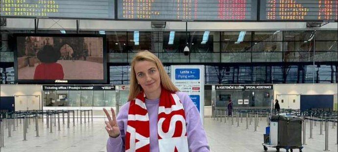 Těhotná tenistka Petra Kvitová odletěla do Itálie podpořit Slavii