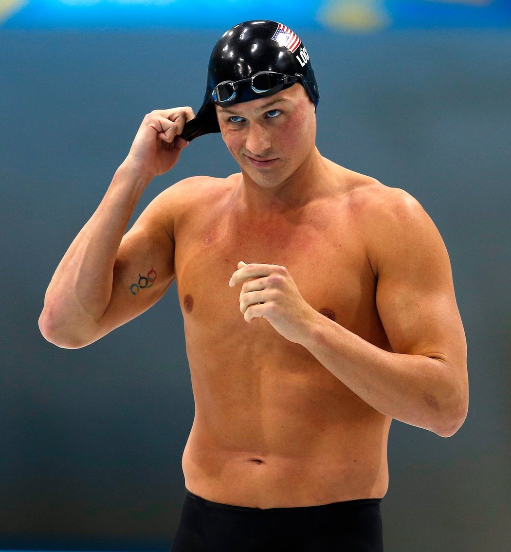 Ryan Lochte před startem závodu na dvěstě metrů kraul