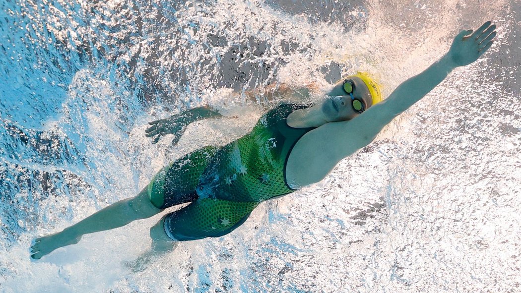 Australská plavkyně Ariarne Titmusová ve finálovém závodě dvoustovky