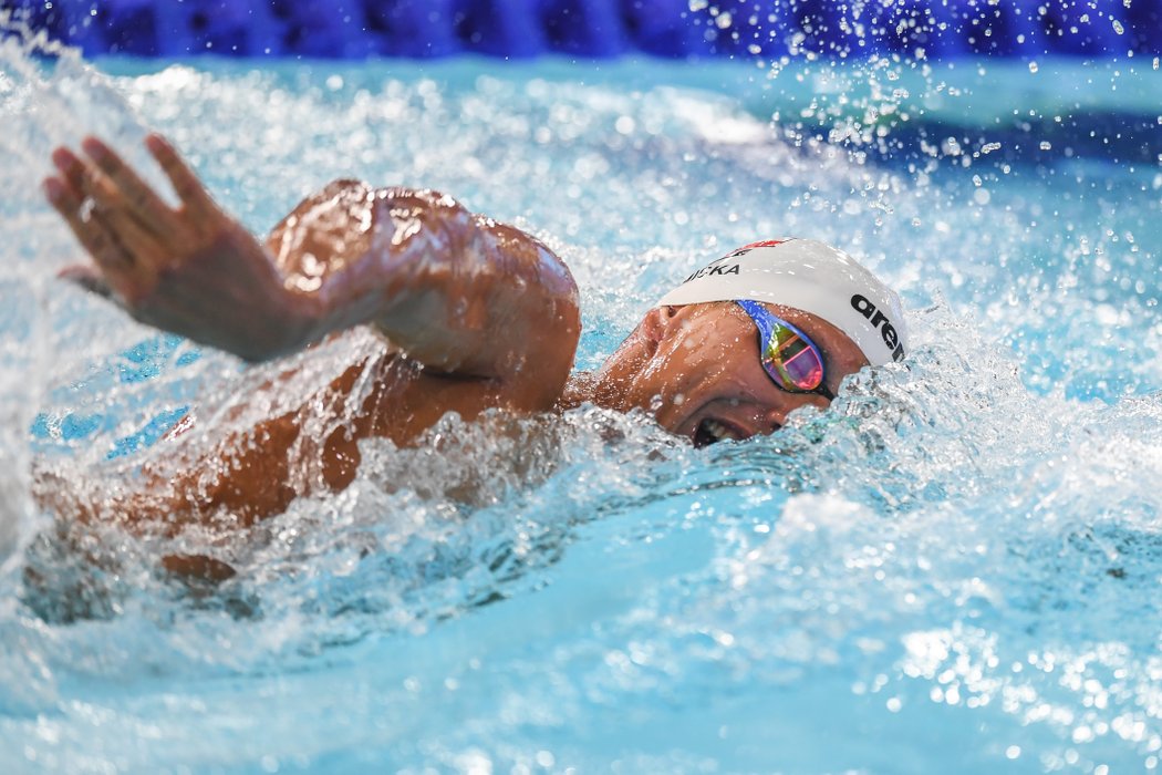 Jan Micka doplaval v kraulu na 400 metrů na šestém místě, byl však blízko k medaili