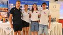Hvězdy českého plavání před mistrovstvím Evropy v Paříži: zleva Jan Čejka, Barbora Seemanová, Barbora Janíčková a Miroslav Knedla