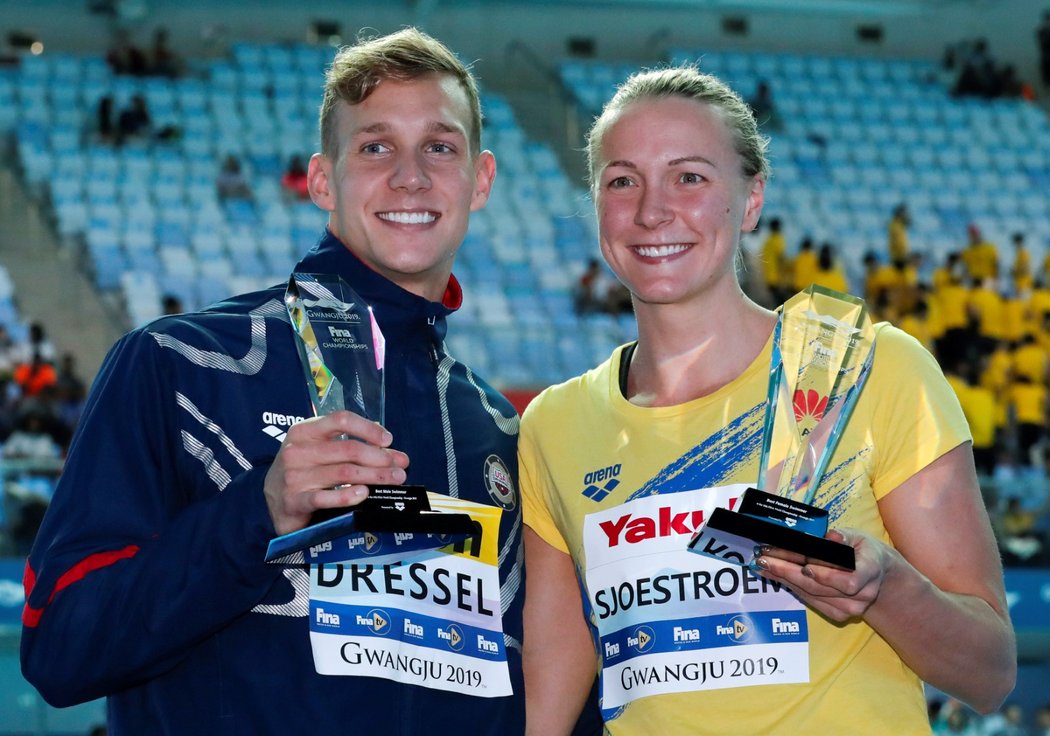 Američan Caeleb Dressel překonal na mistrovství světa v plavání 2019 světový rekord Michaela Phelpse v počtu získaných cenných kovů