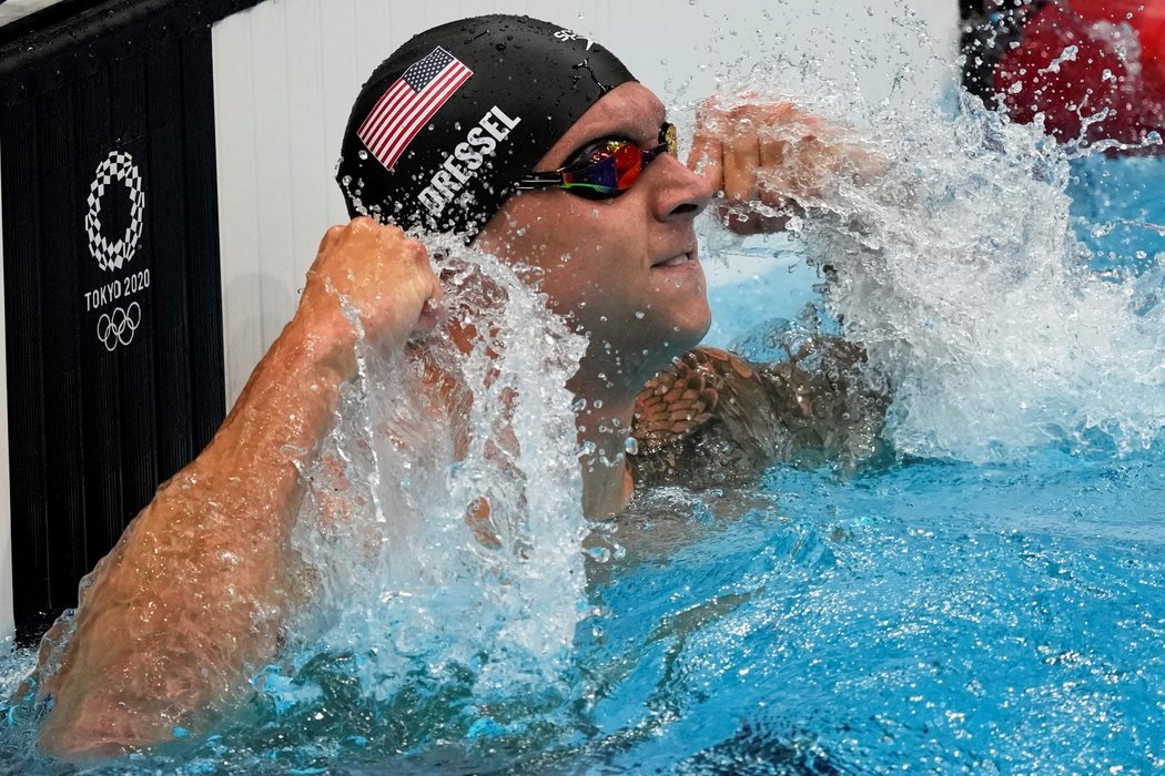 Olympijský vítěz na kraulařské padesátce Caeleb Dressel z USA