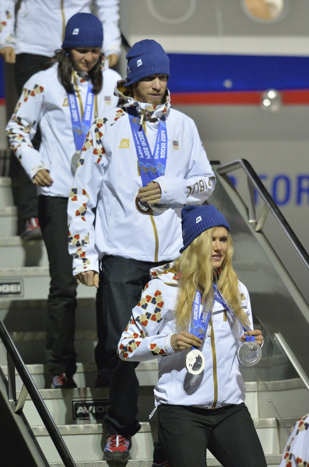 Gabriela Soukalová, Jaroslav Soukup a Veronika Vítková, tři ze čtyř českých medailových biatlonistů