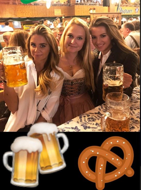 Inna Puhajková (vpravo) si vyrazila s kamarádkami na pivní Oktoberfest do Mnichova. Chutnalo jí!