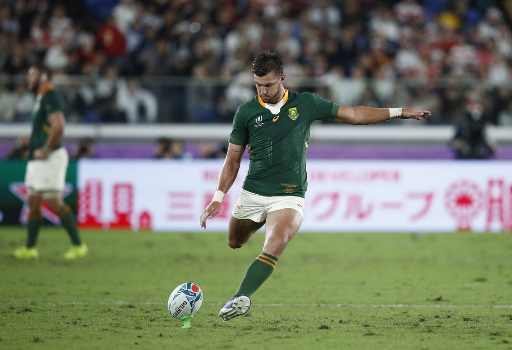 Handre Pollard, autor všech bodů Springboks v prvním poločase