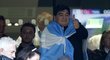 Semifinále MS v ragby mezi Argentinou a Austrálií sledoval i Diego Maradona