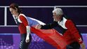 Česká rychlobruslařka Martina Sáblíková a její trenér Petr Novák