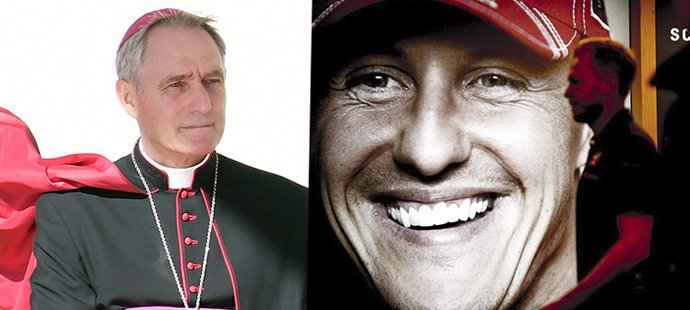 Arcibiskup Georg Gänswein navštívil Michaela Schumachera